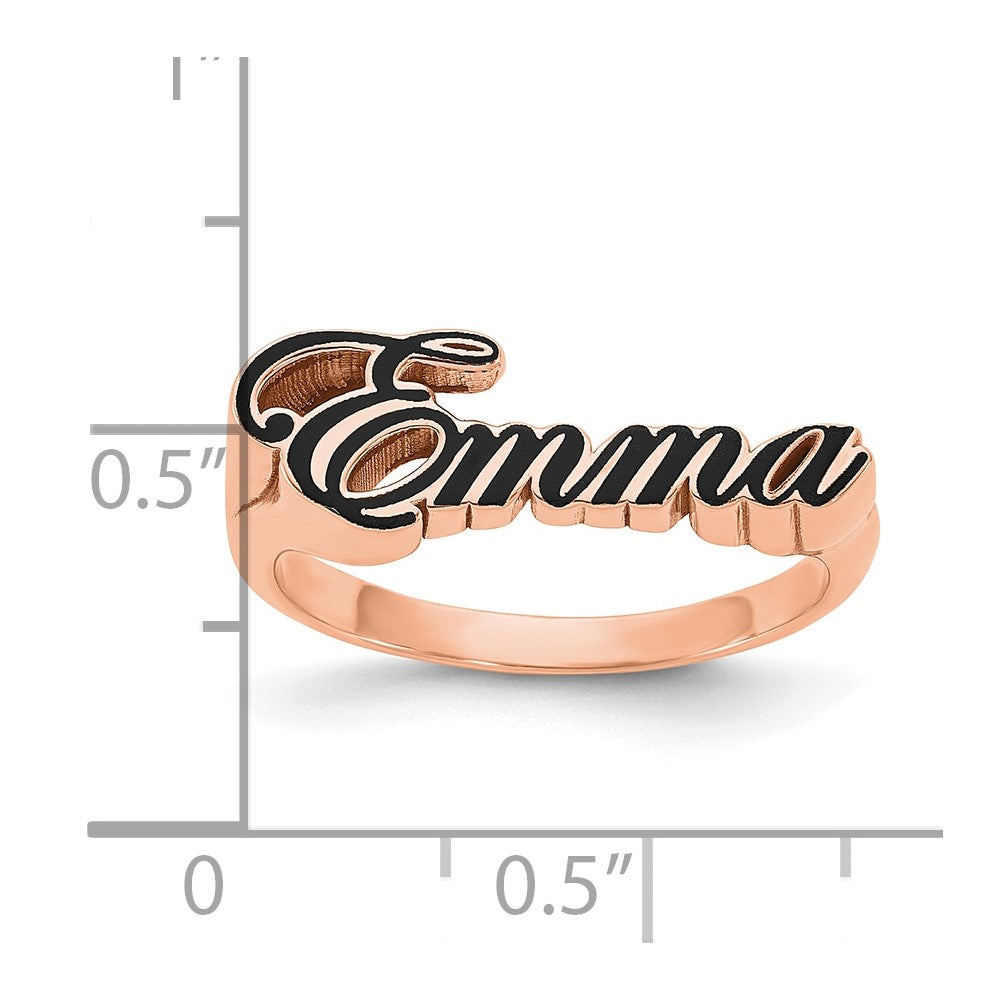 Sterling Silver/Rose-plated Epoxy Name Plate Ring