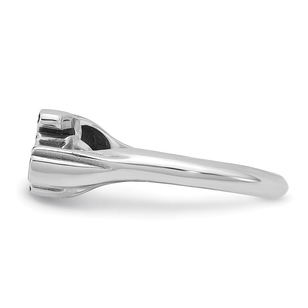 Sterling Silver/Rhodium-plated Epoxy Name Plate Ring