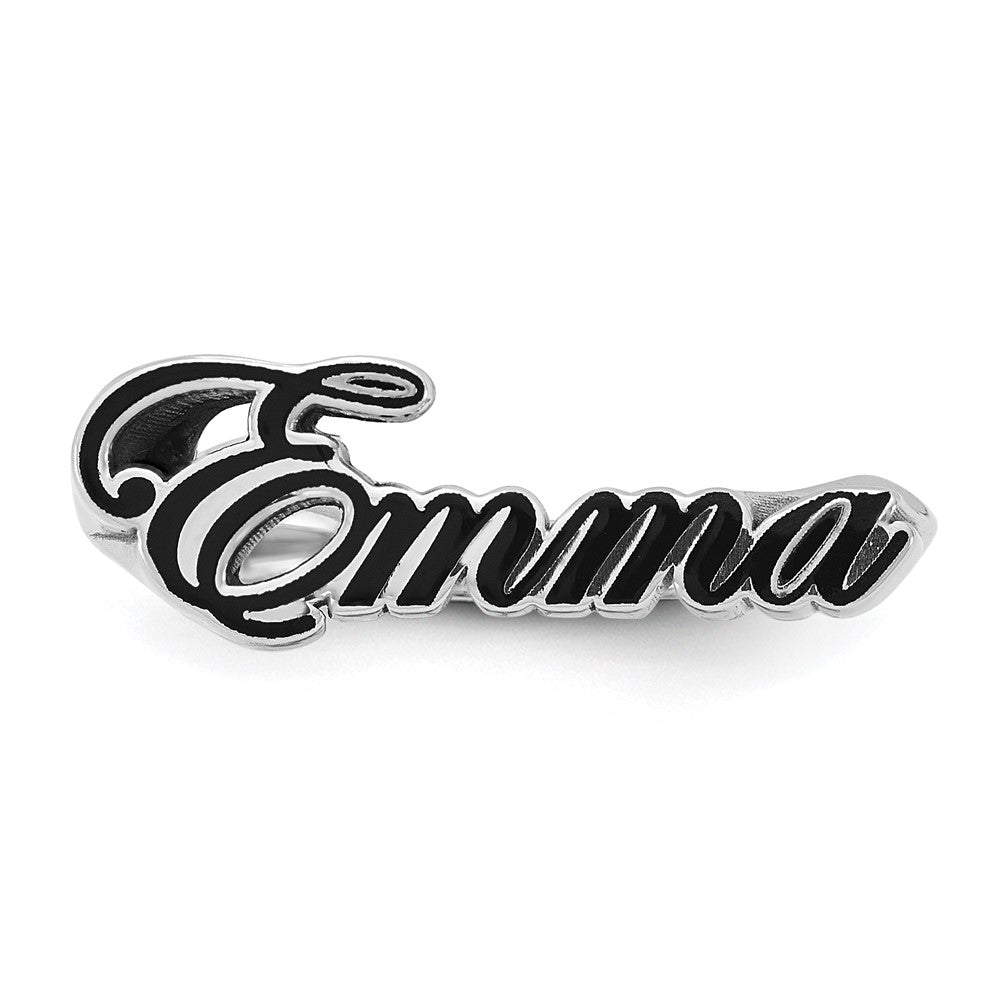 Sterling Silver/Rhodium-plated Epoxy Name Plate Ring