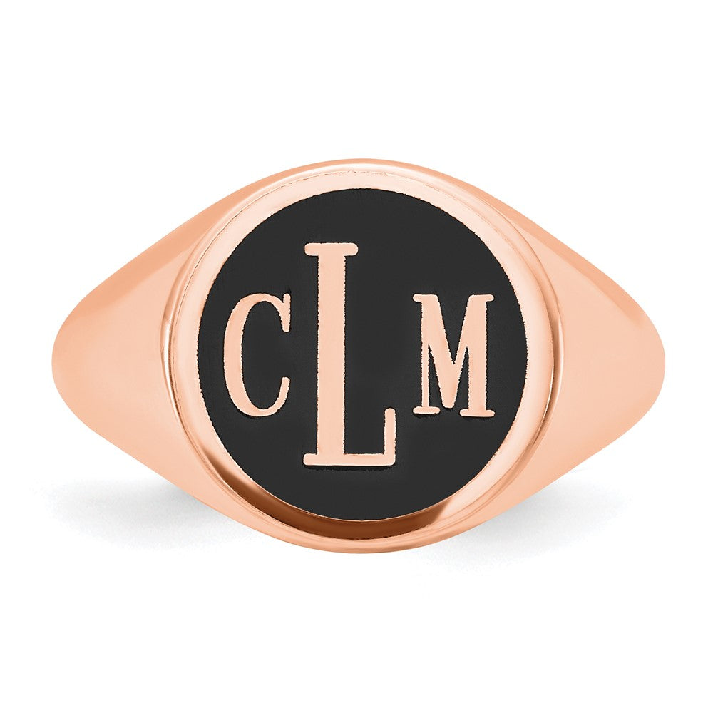 14k Rose Gold with Epoxy Monogram Ring