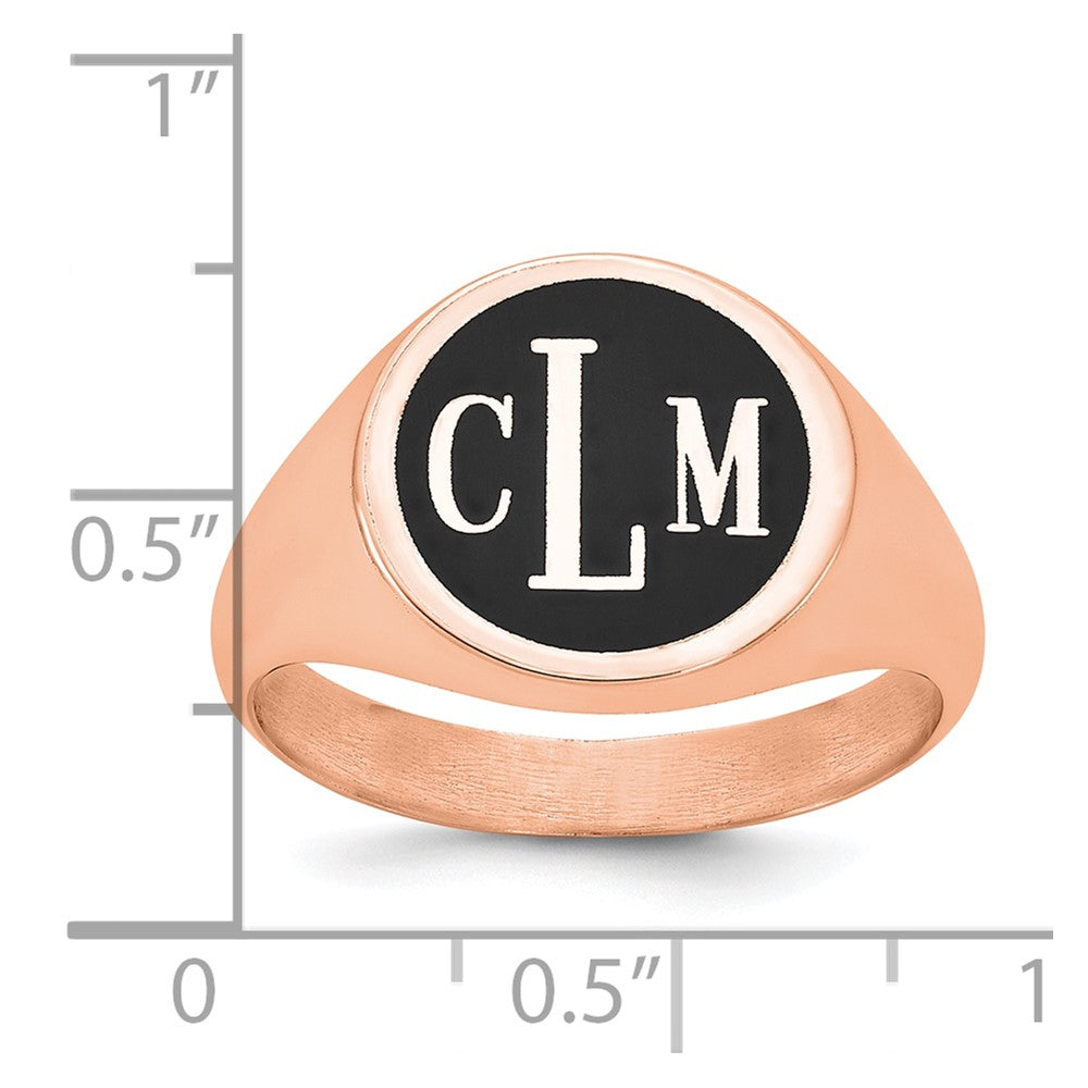 14k Rose Gold with Epoxy Monogram Ring