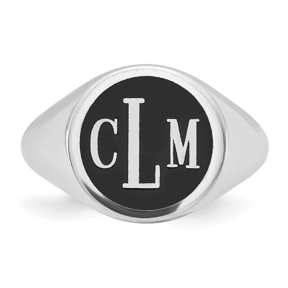 14k White Gold with Epoxy Monogram Ring