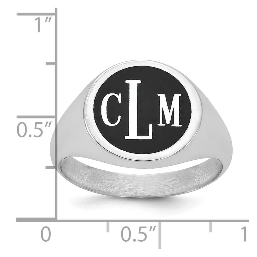 14k White Gold with Epoxy Monogram Ring