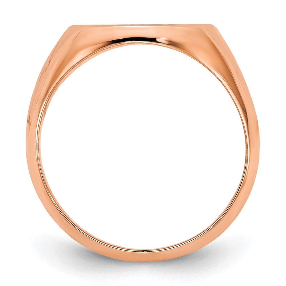 Sterling Silver/Rose-plated Textured Monogram Signet Ring