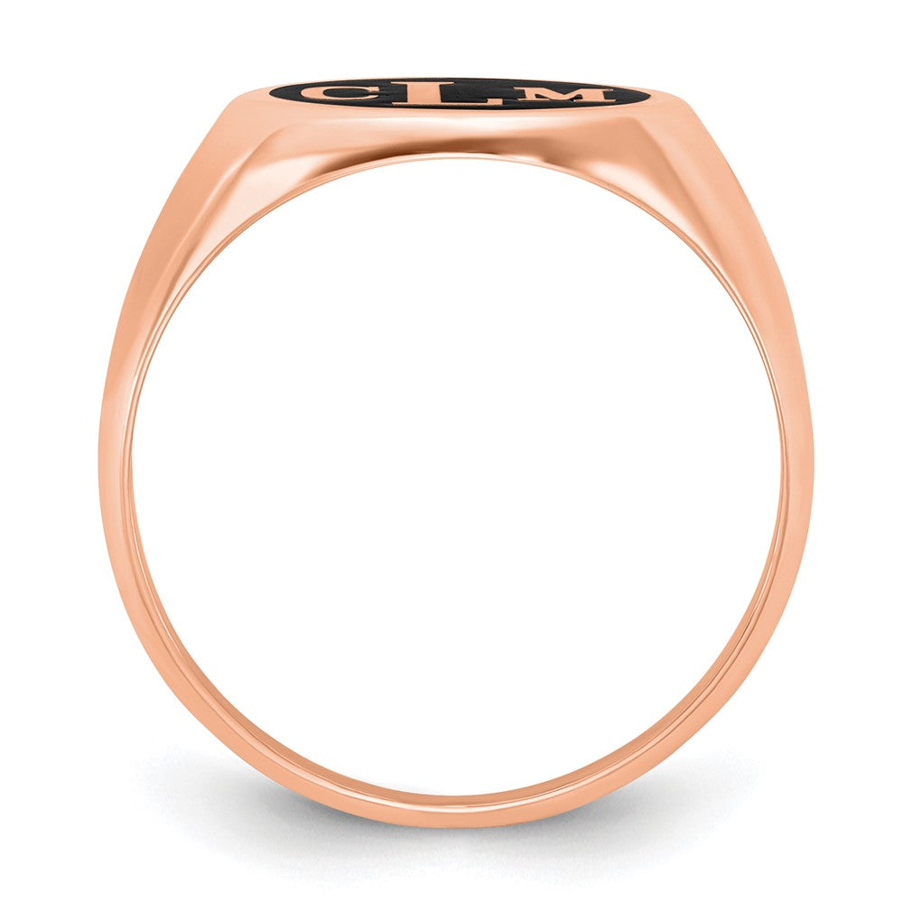 Sterling Silver/Rose-plated with Epoxy Monogram Ring