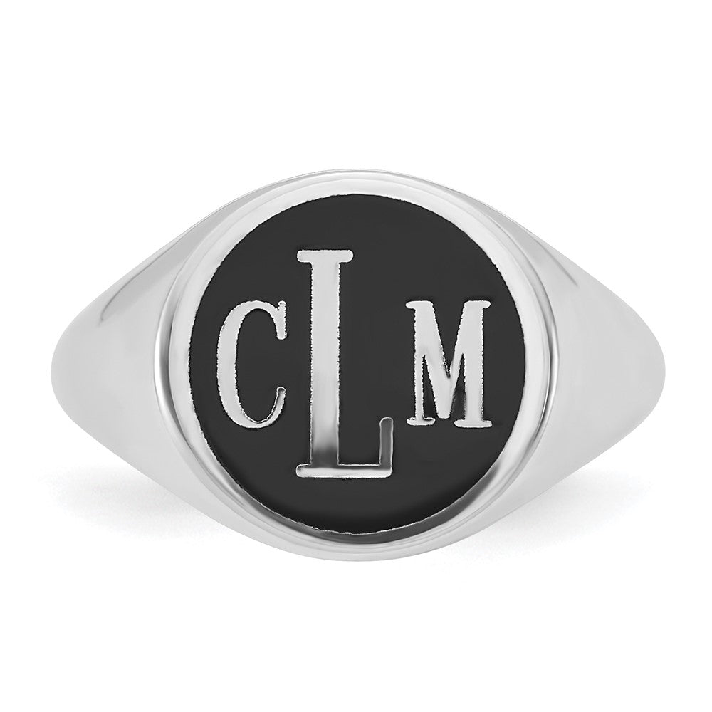 14k White Gold with Epoxy Monogram Ring