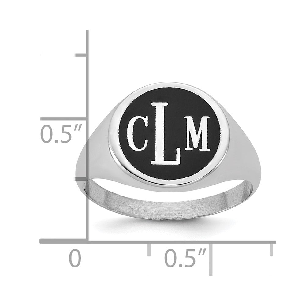 14k White Gold with Epoxy Monogram Ring