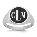 10k White Gold with Epoxy Monogram Ring