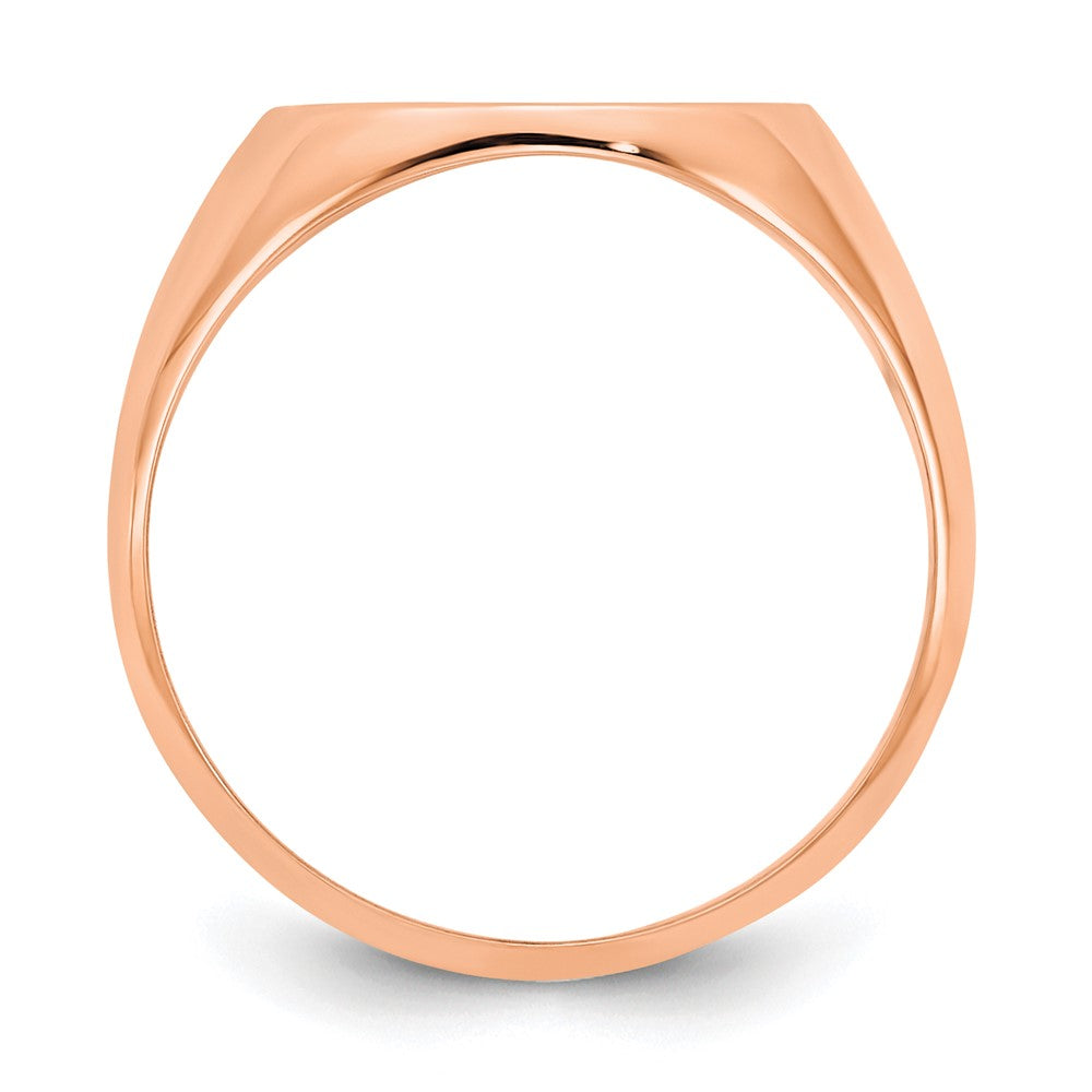 14k Rose Gold Textured Monogram Signet Ring