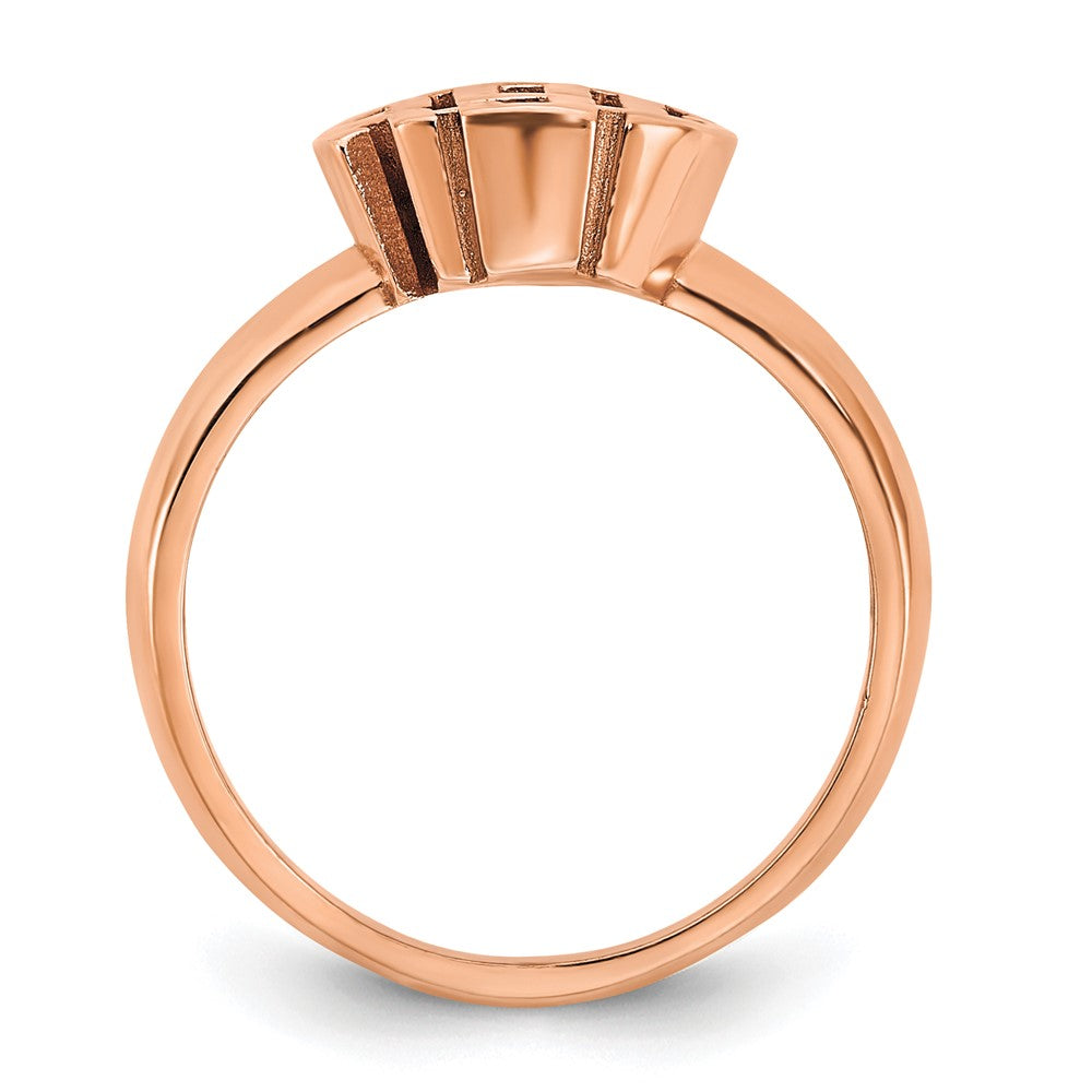 Sterling Silver/Rose-plated Monogram Ring