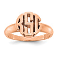 Sterling Silver/Rose-plated Monogram Ring