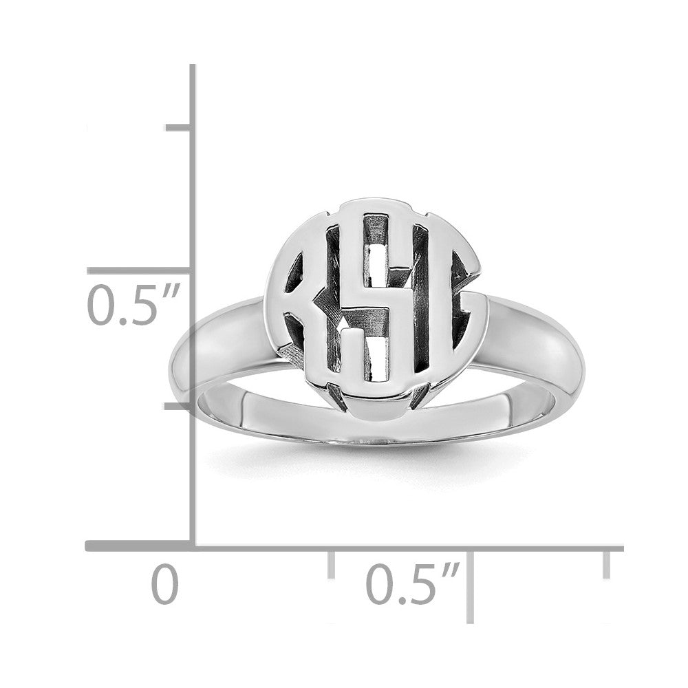 14k White Gold Monogram Ring