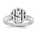 Sterling Silver/Rhodium-plated Monogram Ring