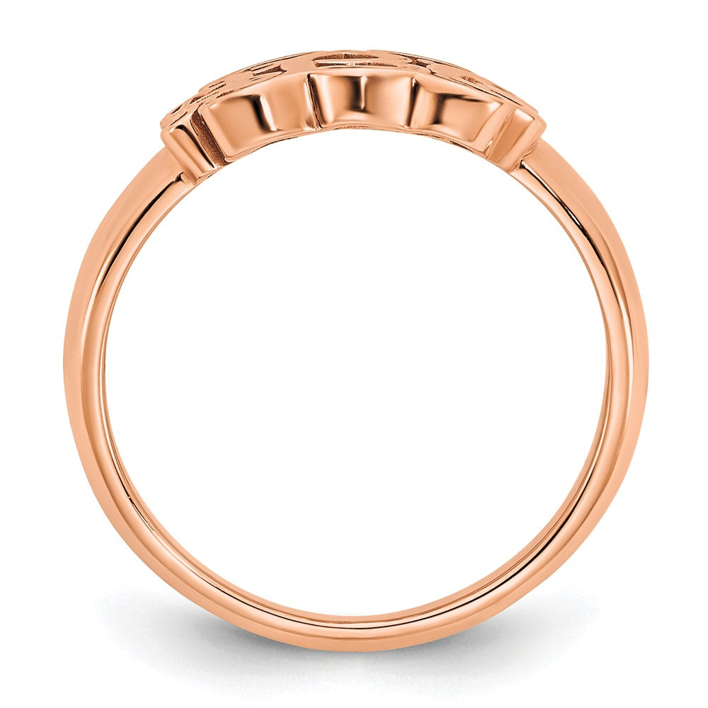 Sterling Silver/Rose-plated Monogram Ring