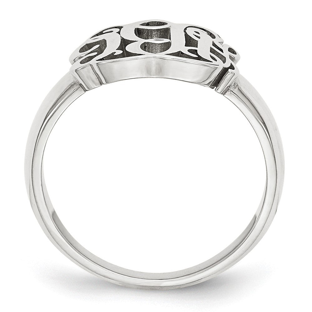 Sterling Silver/Rhodium-plated Monogram Ring