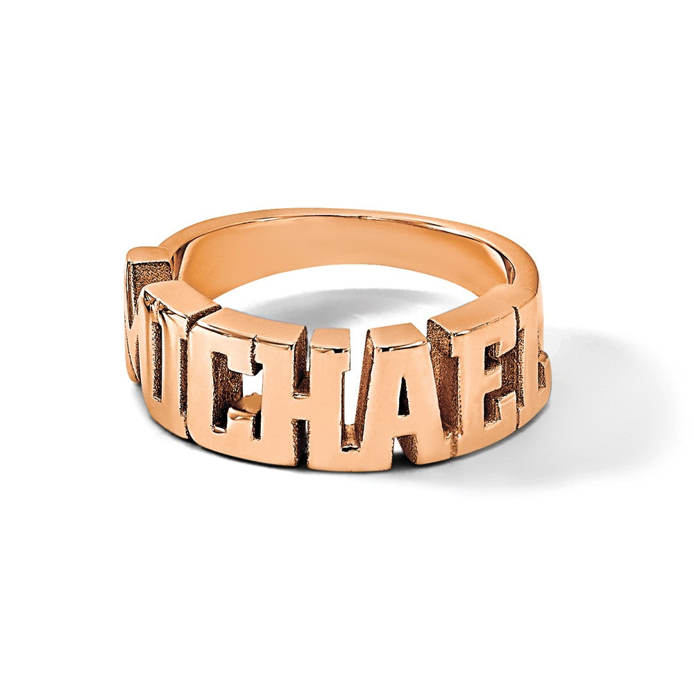 14k Rose Gold Cut-out Name Rings