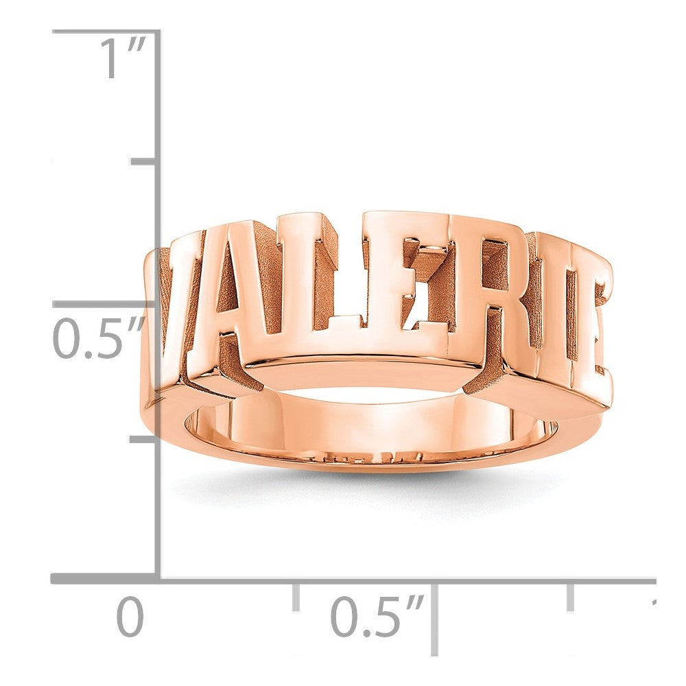 14k Rose Gold Cut-out Name Rings