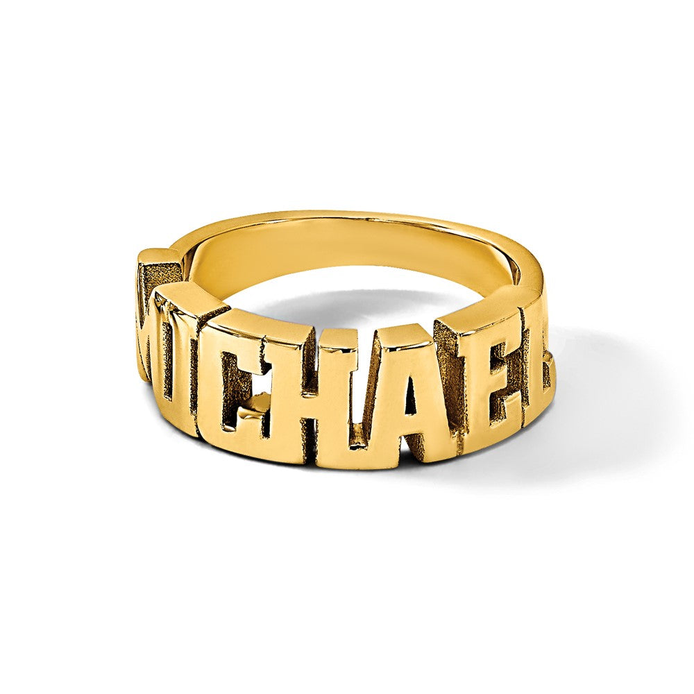 14k Yellow Gold Cut-out Name Ring