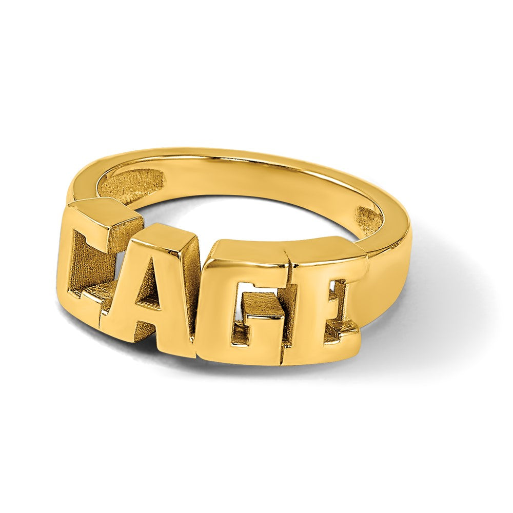 Sterling Silver/Gold-plated Cut-out Name Ring