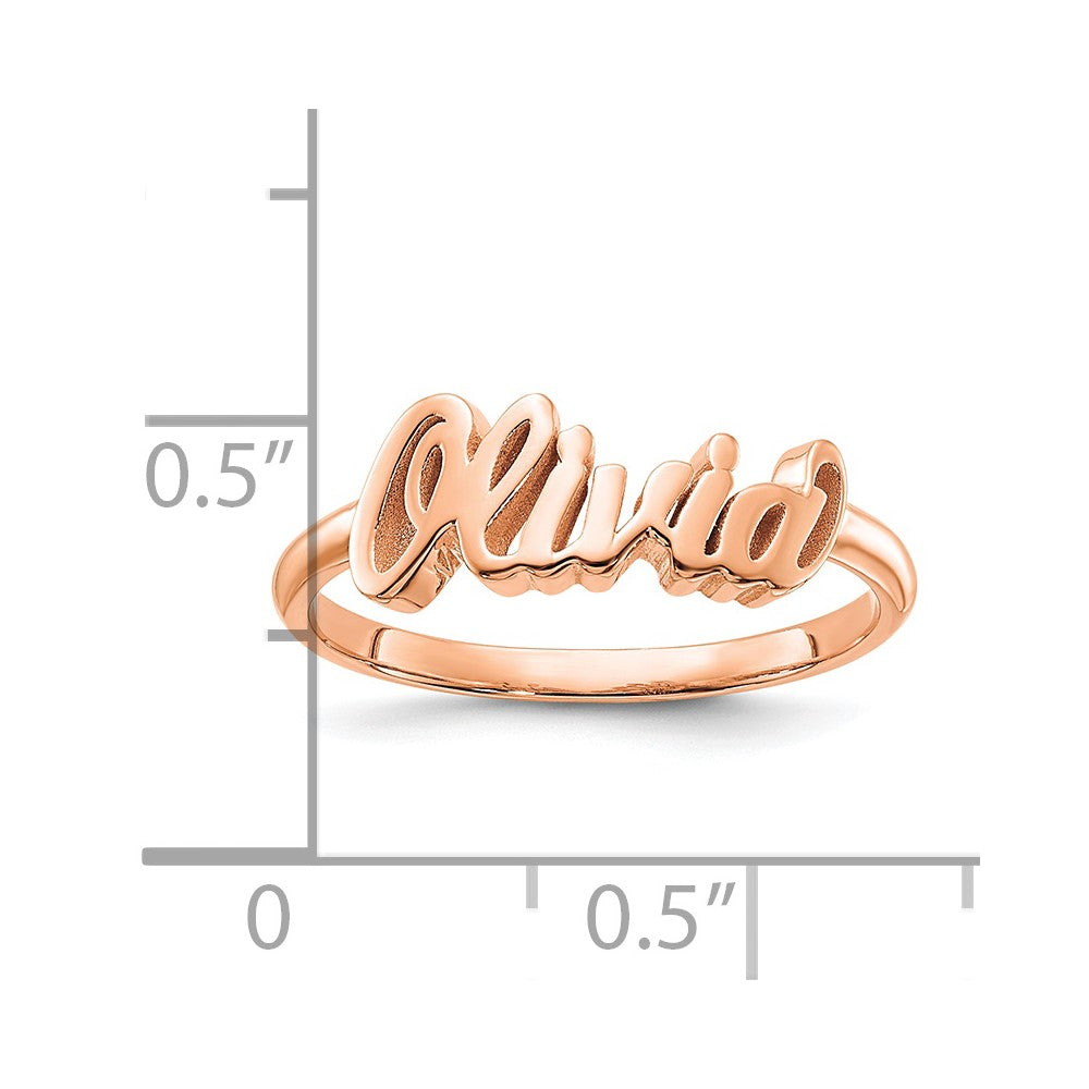 Sterling Silver/Rose-plated Name Plate Ring