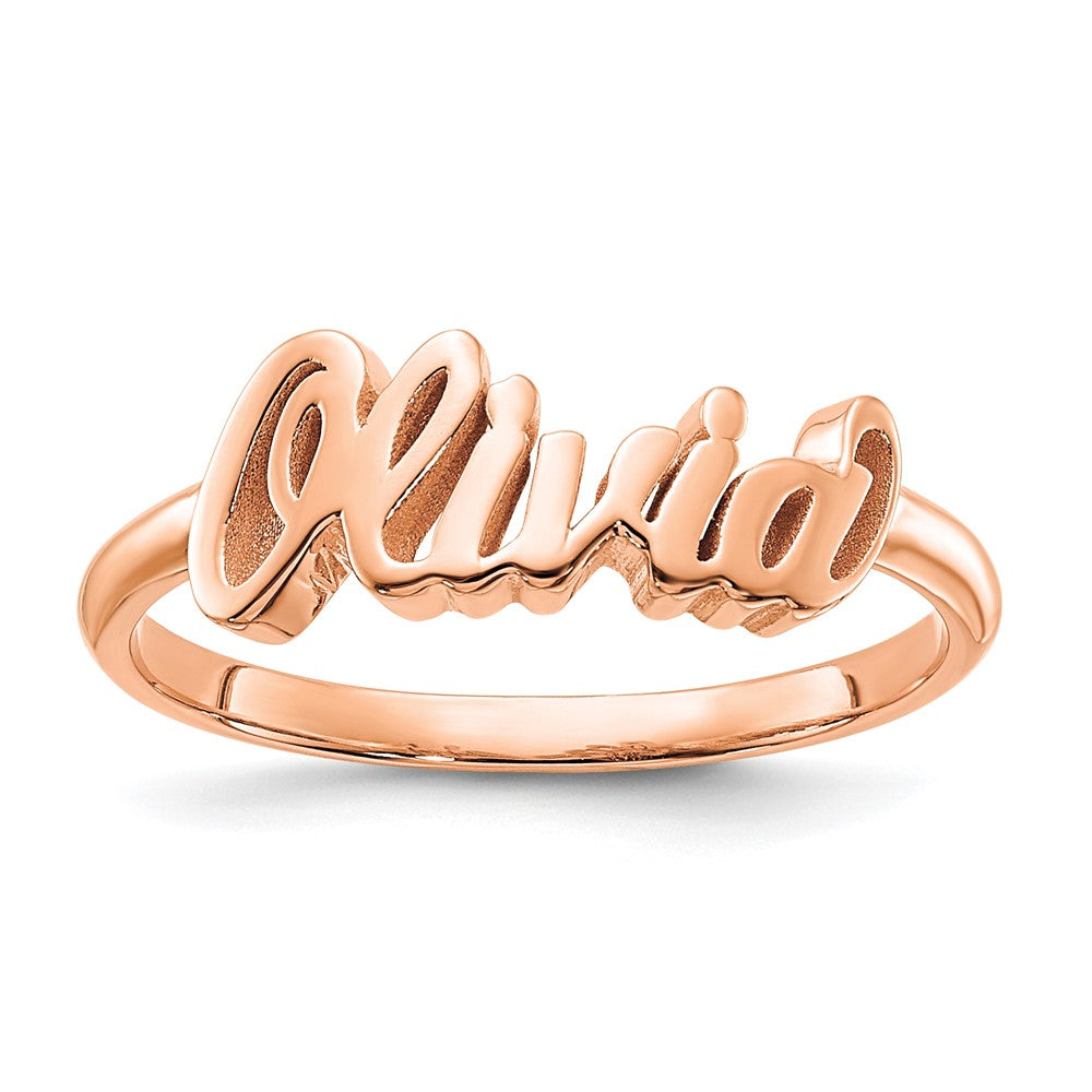 Sterling Silver/Rose-plated Name Plate Ring