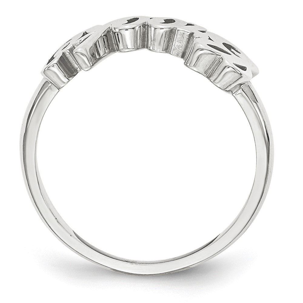 14k White Gold Name Plate Ring