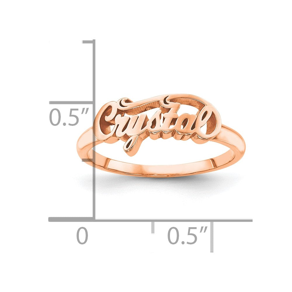 14k Rose Gold Name Plate Ring