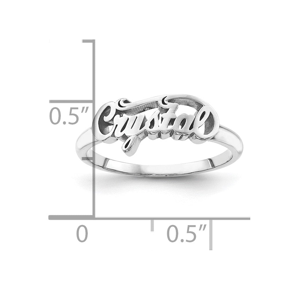 10k White Gold Name Plate Ring