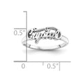14k White Gold Name Plate Ring