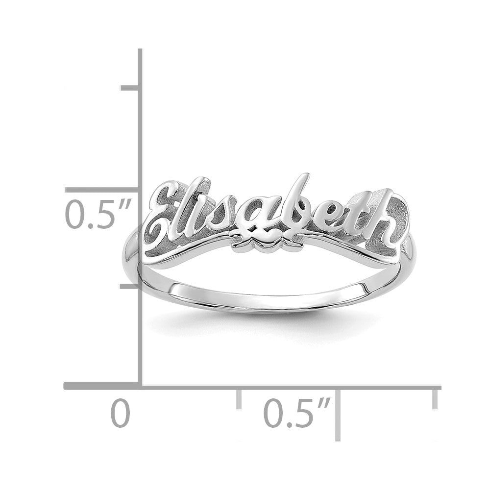 10k White Gold Name Plate Ring