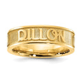 SS/Gold-plated Polished and Sandblasted Name Ring