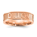 SS/Rose-plated Polished and Sandblasted Name Ring