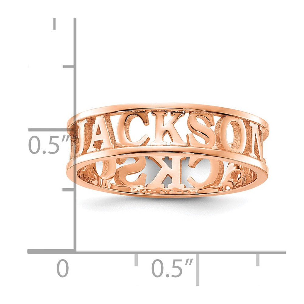 14k Rose Gold Cut-out Name Ring