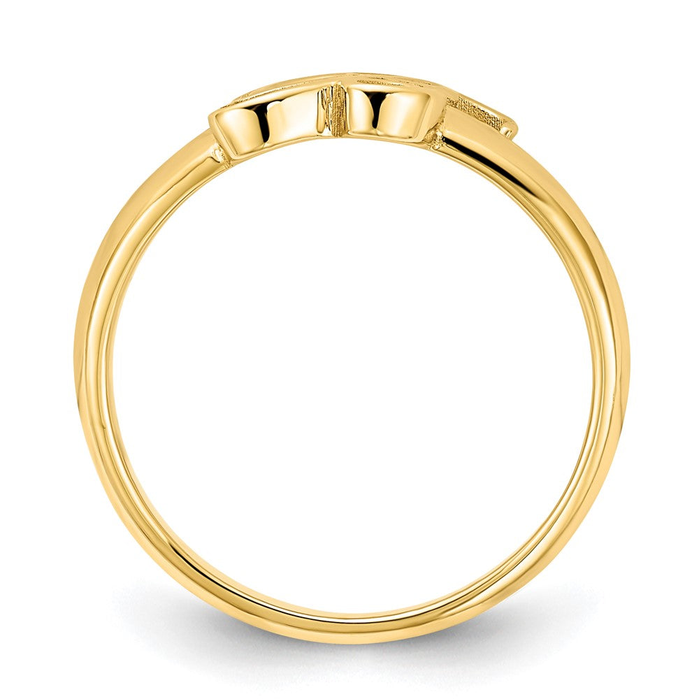 14k Yellow Gold Script Initial Ring
