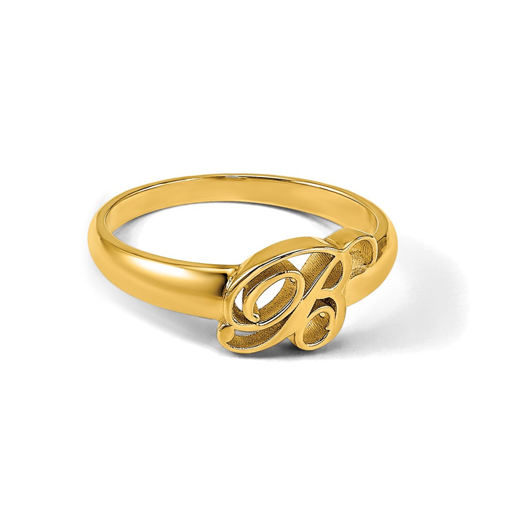 Sterling Silver/Gold-plated Script Initial Ring