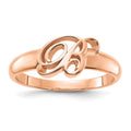 14k Rose Gold Script Initial Ring