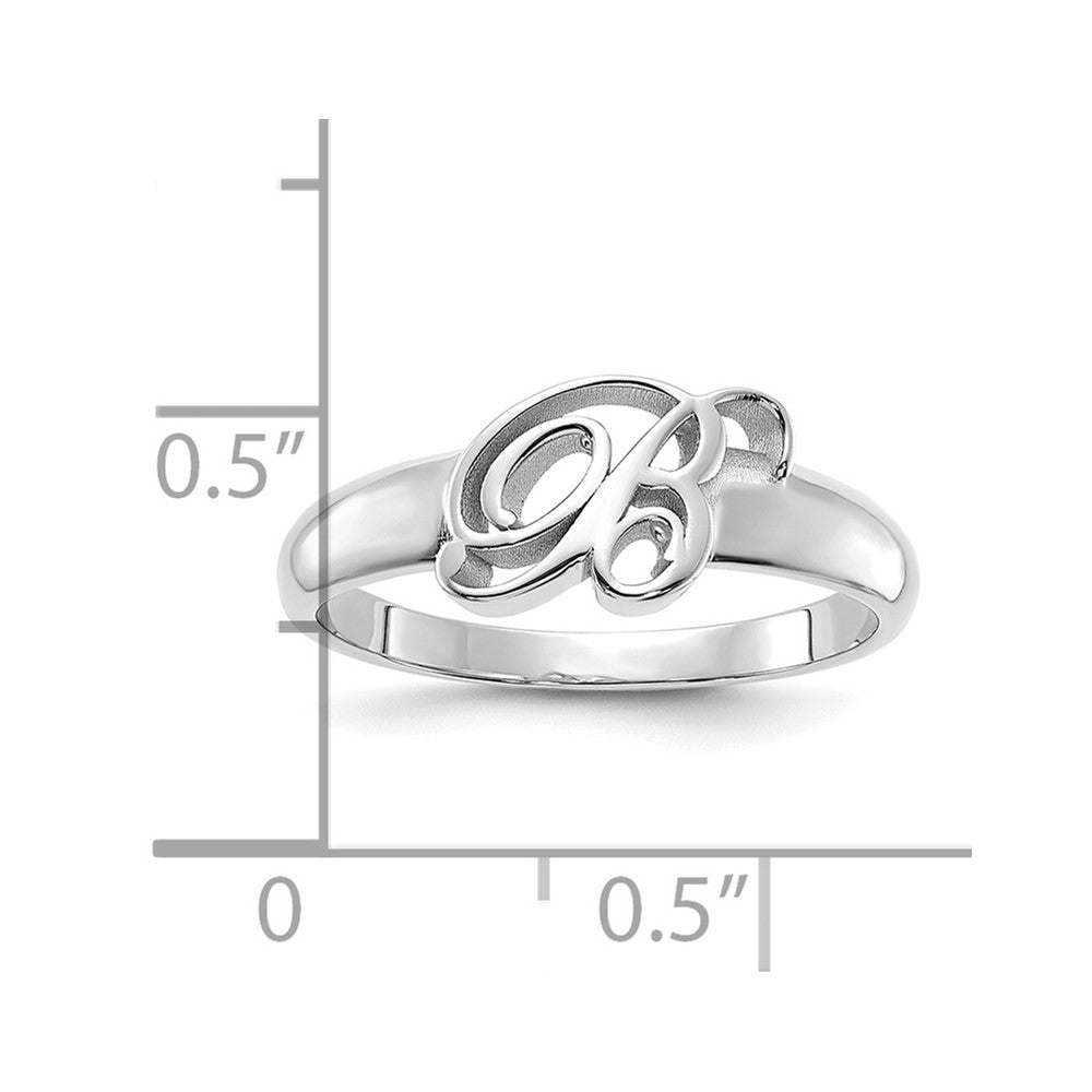 10k White Gold Script Initial Ring