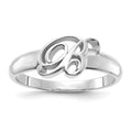 14k White Gold Script Initial Ring