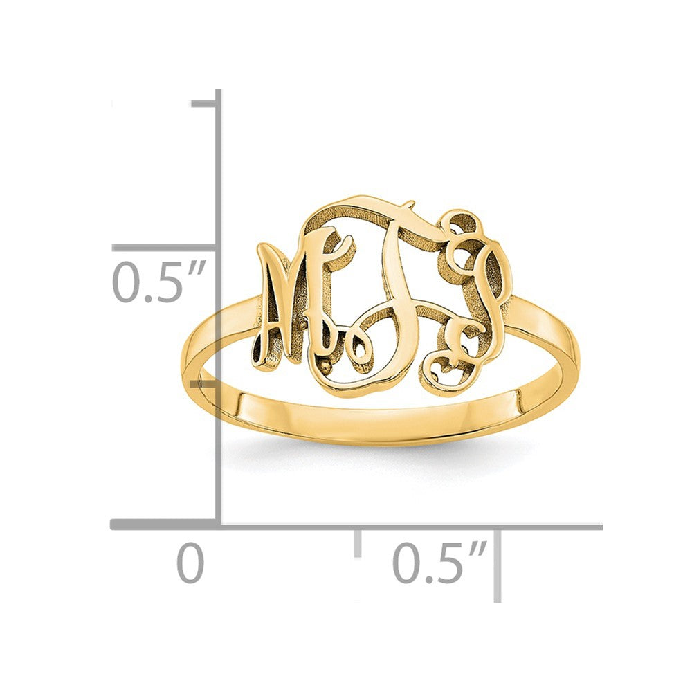 Sterling Silver/Gold-plated Monogram Ring
