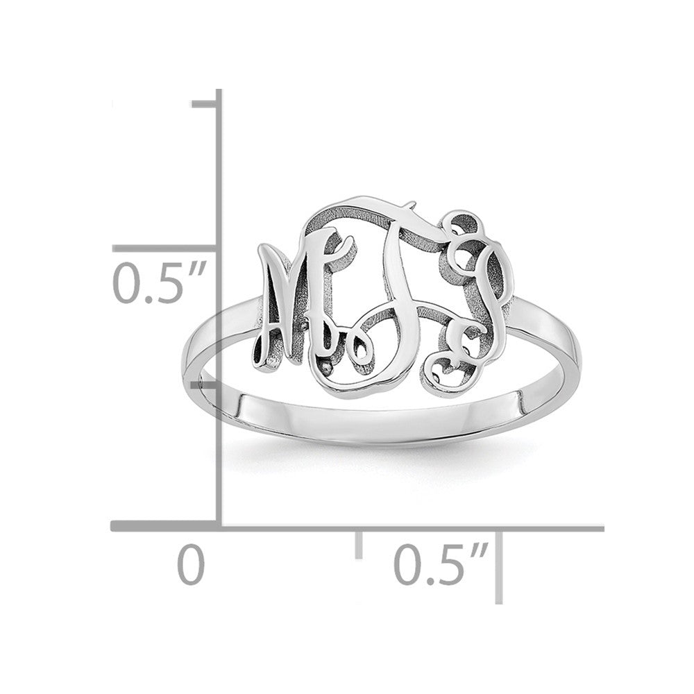 14k White Gold Monogram Ring