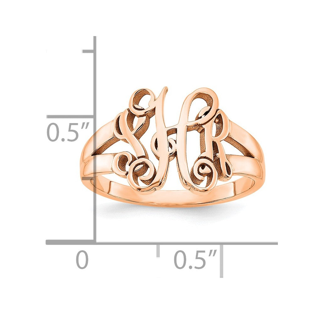 14k Rose Gold Monogram Ring
