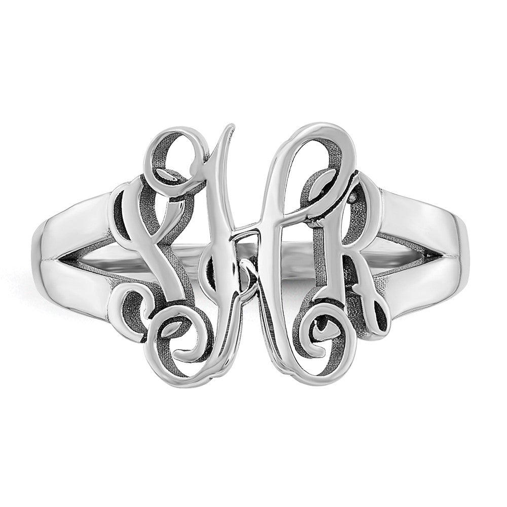 10k White Gold Monogram Ring