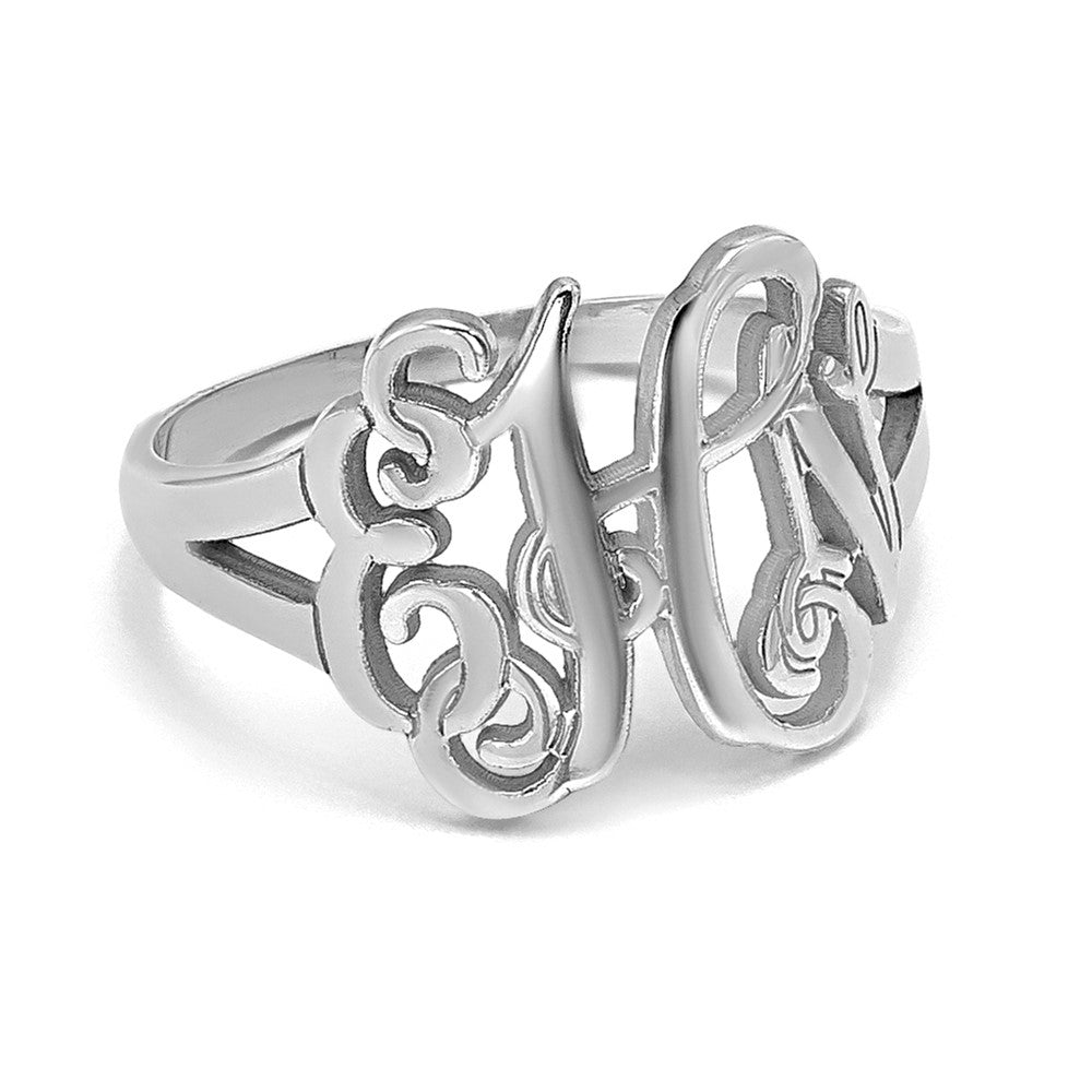 14k White Gold Monogram Ring
