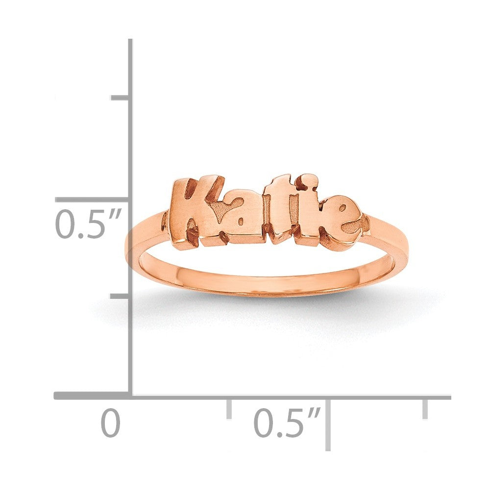 14k Rose Gold Name Plate Ring