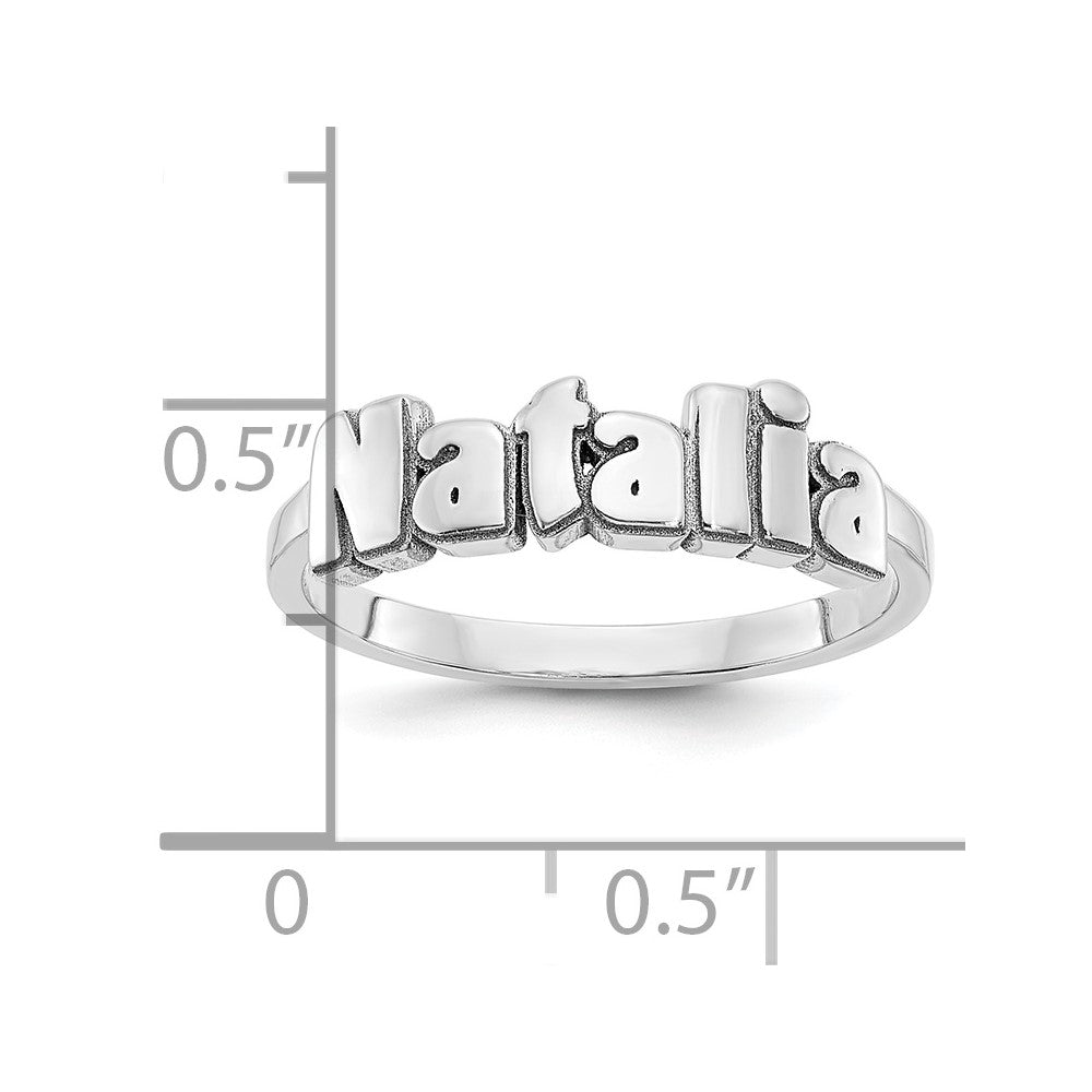 Sterling Siler/Rhodium-plated Name Plate Ring