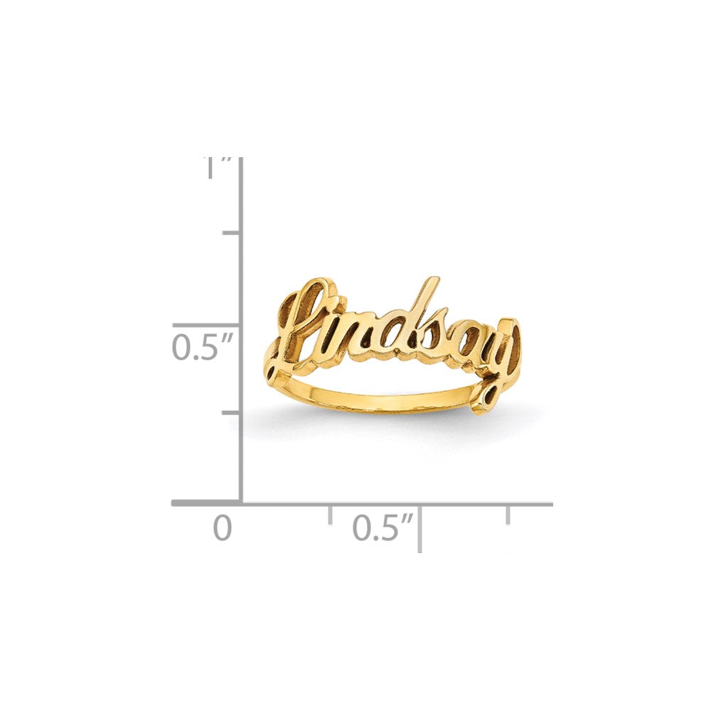 Sterling Silver/Gold-plated Name Plate Ring