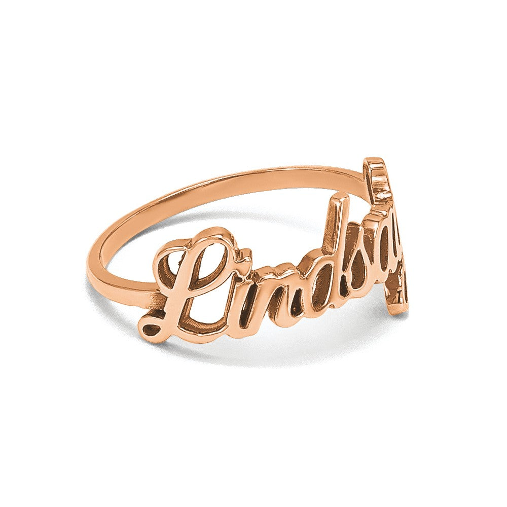 14k Rose Gold Name Plate Ring