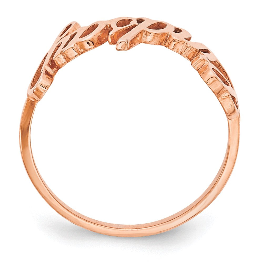 Sterling Silver/Rose-plated Name Plate Ring