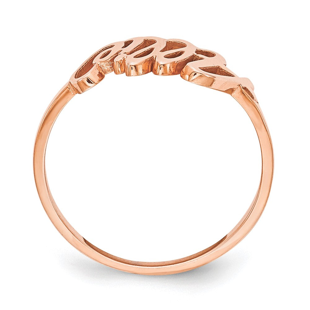 Sterling Silver/Rose-plated Name Plate Ring