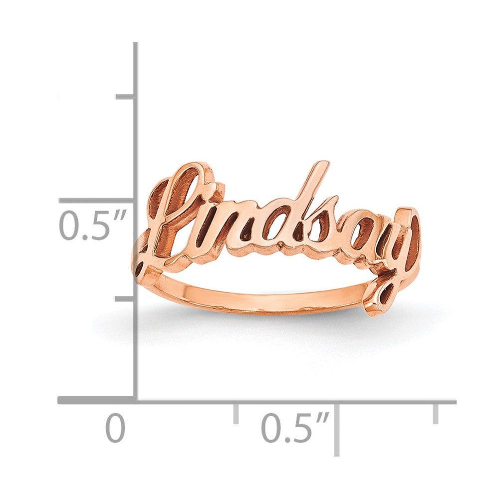 Sterling Silver/Rose-plated Name Plate Ring